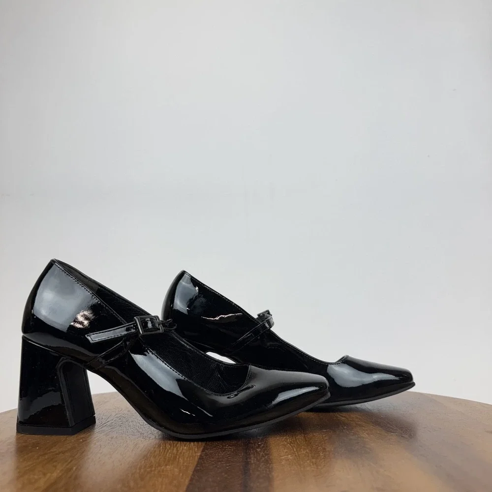 Womens Paul Green Zoe Black Patent Leather‎ Formal Mary Jane Pumps Size 3.5 GUC
